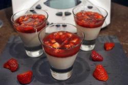 Pana cotta au chocolat blanc et aux fraises au thermomix