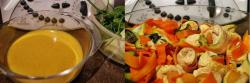 Velouté de légumes, poulet et tagliatelles de légumes au thermomix